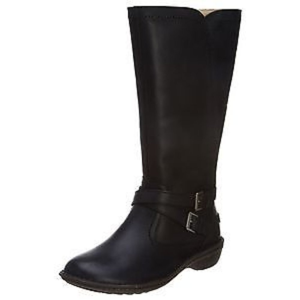 UGG ROSEN BELTED BUCKLE BROWN LEATHER BOOT with WOOL LINING size 9